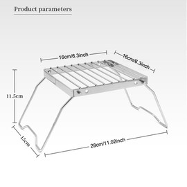 SquEqu Folding Campfire Grill Portable Mini Grate Camping Cookware Pots Stand Bracket for Windproof Camp Gas Stove Camping Fire Split Solid Fuel Alcohol Spirit Burner Outdoor Backpacking Hiking Picnic