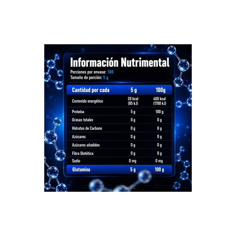 L-glutamina Micronizada Pura 500g 100 Servicios Forzatech
