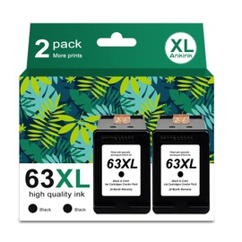 Ankink Ankink Remanufactured Ink Cartridge Replacement for HP Ink 63 XL 63XL (Black 2-Pack) Work with HP63 3830 4650 4652 4655 5200 5252 5255 5258 4520 4512 1112 2132 3630 3632 Printers 2 BK