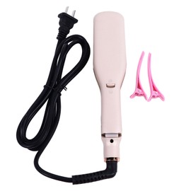 Flat Curling Iron 45W Pink Negative Ion Hair Crimper Waver Fluffy Styling Tool