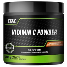 Vitamin C Powder 300g - Ascorbic Acid 993 mg per Serving - 200 Servings - Orange Flavour - Enhances Antioxidant Protection - by MZ