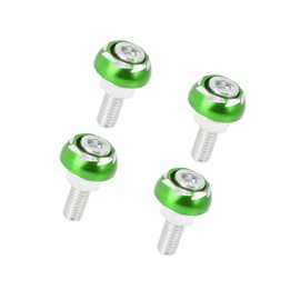Motoforti 4pcs 6mm Metal Motorcycle License Plate Frame Bolt Screw Fastener Green Long-Lasting