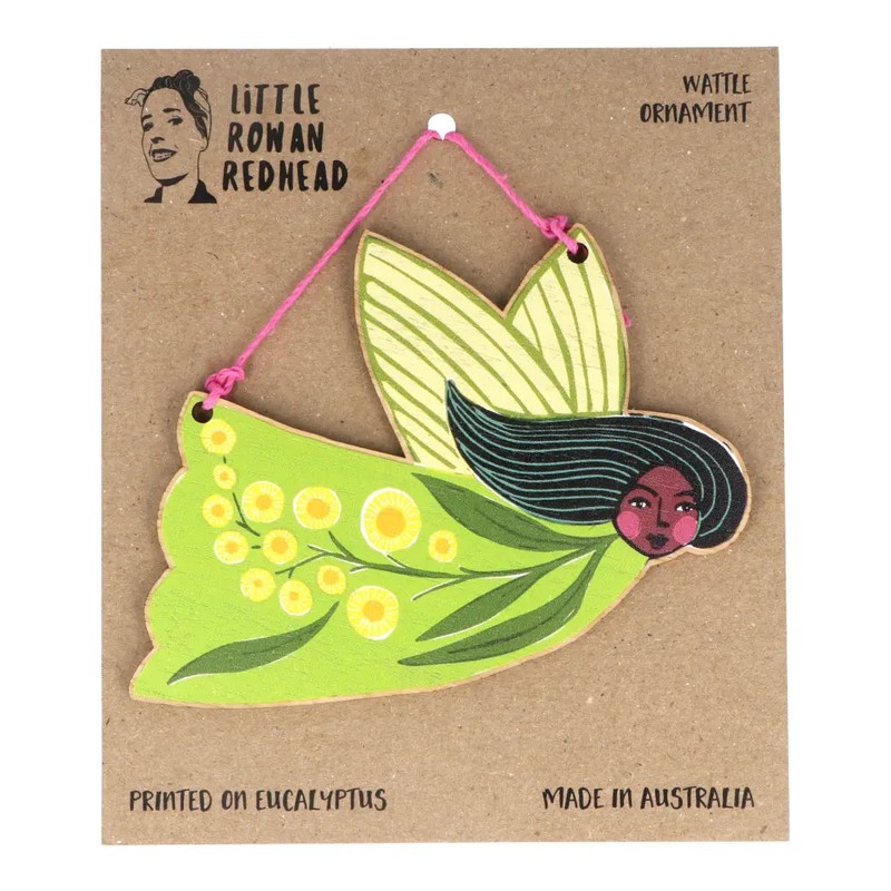 Little Rowan Redhead Wooden Christmas Ornament - Wattle