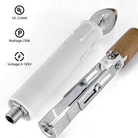 Candelabra E12 Light Socket,Length Adjustable Ceramic Bulb Socket for Chandelier Lighting,Candelabra Lamp Holder with White Candle Cover Sleeves (4-Pack)