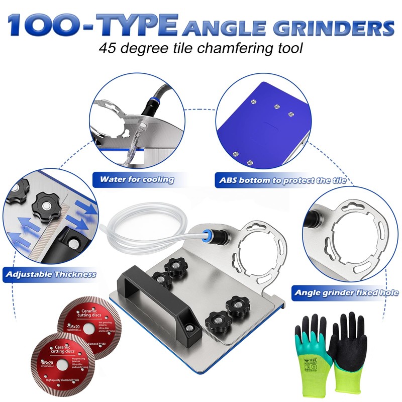 Angle Grinder Stand for Tile 45° Chamfer Cutting, 45 Degree