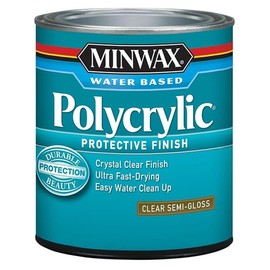 4-Pack of 1/2 pt Minwax 24444 Clear Polycrylic Water-Based Protective Finish Semi-Gloss