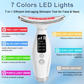 LURICO Electric Face Massager Anti Wrinkle EMS Gua Sha Electric with 7 Modes, Temperature 45°C Face Massager for Anti-Ageing, Firming and Firming Saggy Skin