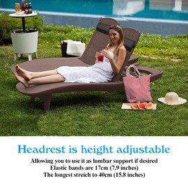 C-Chain Zero Gravity Chair Pillow Replacement Pillow Universal Headrest Neckrest Pillow Neck Pillow for Folding Chair (1 Pack)