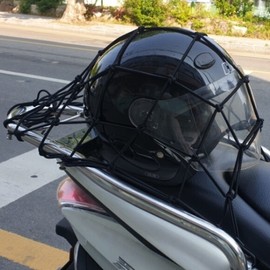 Motorcycle helmet securing mesh, scooter helmet strap hook / 오토바이헬멧고정그물망 스쿠터하이바묶는끈 고리