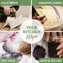 Country Trading Co. Organic Unbleached Cotton Cheesecloth for Straining, GOTS Certified, Fine Reu...