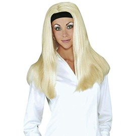 Long Blonde All American Girl Wig with Attached Black Headband