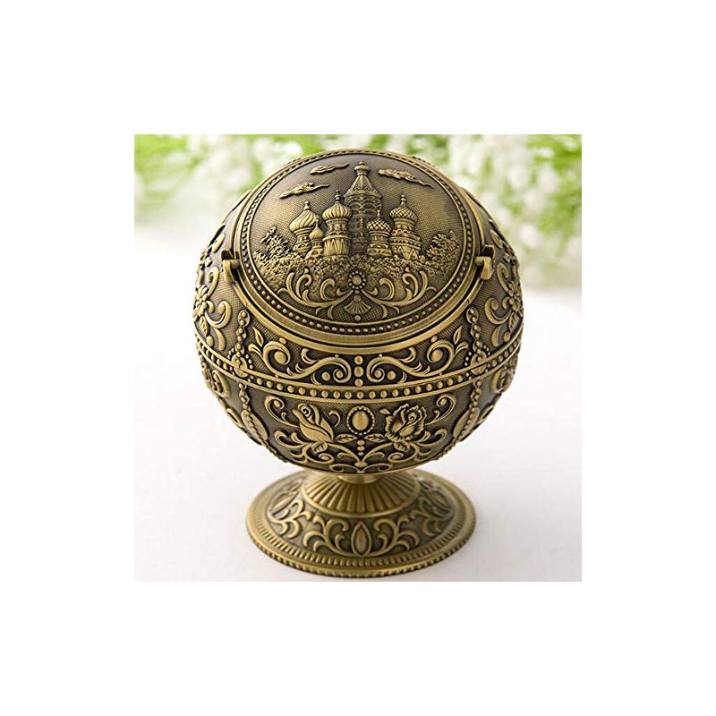 VOANZO The Globe is Decorated Ashtray, Outdoor Covered Windproof Ashtray