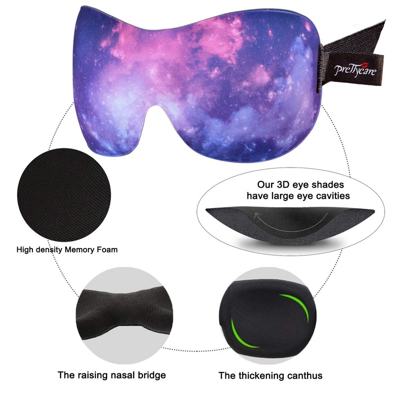 3D Sleep Mask By PrettyCare 2 Pack (Ultra Violet and