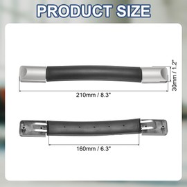 PATIKIL 8.31 Inches Luggage Handle Replacement, Plastic Pull Handle Grip with Washers and Screws for Luggage Toolbox Storage Box Case Repair - 9Pcs (Black)