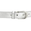 FASHIONGEN - LUNA Women's Italian Leather Belt, silver