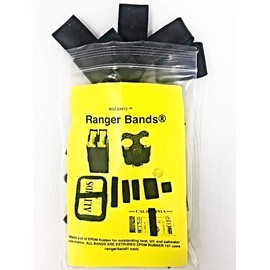 Ranger Bands® 25 Medium Wide Extra Stretch Made from EPDM Rubber for Survival, Emergency Tinder and Strapping Gear Made in the USA
