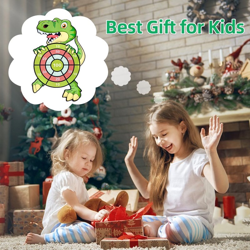 Flintronic 30" Dinosaur Toys for Boys, Kids Dart Board Set,