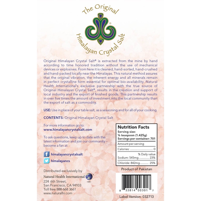 Original Himalayan Salt Crystal - Fine Granulated Culinary Salt for