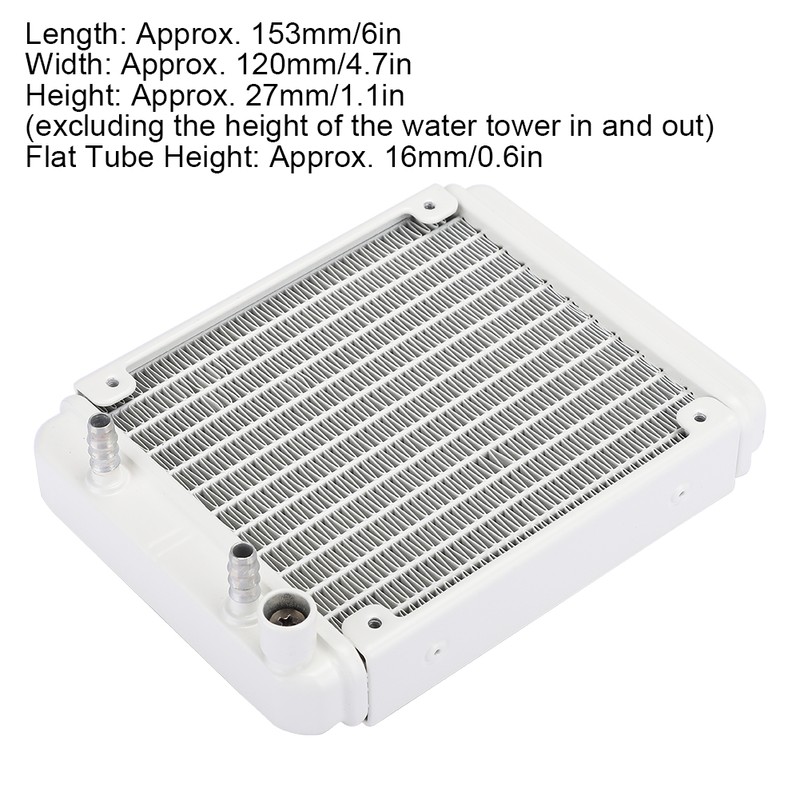 Professional PC Water Cooling Aluminum Radiator 12cm/4.7in Installation Position for