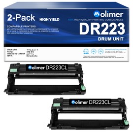 2-Pack Black High Yield DR223CL Drum Unit Replacement for Brother DR-223CL Drum Unit Compatible MFC-L3770CDW MFC-L3710CW HL-3210CW HL-3230CDW HL-3270CDW HL-3290CDW Printers (Toner not Included)
