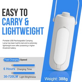 3-in-1 Camping Lamp with Candlelight, White & Mixed Light Modes | Knob-Type Stepless Dimming Camping Light | 10000mah Emergency Handlamp Flashlight | 360° Panoramic Lighting | Type C Fast Charging