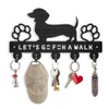 ORIGACH Dachshund Dog Wooden Key Holder for Wall Black Wood