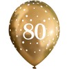 11" Latex Balloons Sparkling Fizz Gold 80th x 6pcs