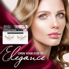 Ardell Wispies False Eyelashes - Brown, Natural Look Wispy Lashes, Lightweight & Reusable Strip Lashes, 4 Pack