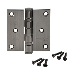 Gedotec® Door Strap Hinge Screw Stainless Steel Matt with Ball Bearings and Stainless Steel Screws 60kg | 2Sizes | Material Thickness 2.5mm | Made in Germany, 76 x 76 mm
