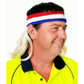 ALLAURA Blonde Mullet Headband Wig | 80s Wig Men Blonde Mullet Wig Men — One Size (Headband Included)