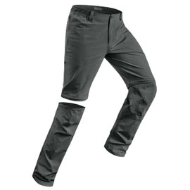 Derminpro Men's Outdoor Cargo Hiking Pants Water Repellent Convertible Pants with Zipper Pockets Dark Grey X-Large