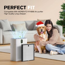 MORENTO 4 Pack HY4866 Genuine Air Purifier Replacement Filter for HY4866 Air Purifier, Original Version