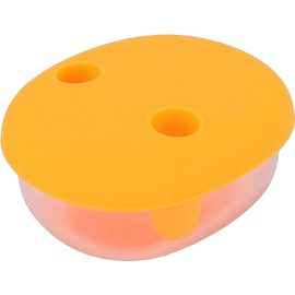 ZJchao Caja de Refrigerios sin Ensuciar con Cubiertas para los Dedos 2 en 1 Contenedor de Refrigerios Reutilizable Portátil Tapa de Silicona a Prueba de Fugas para Viajes Escuela (ORANGE)