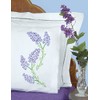 Jack Dempsey Lilacs Embroider Pillowcase, Standard, White