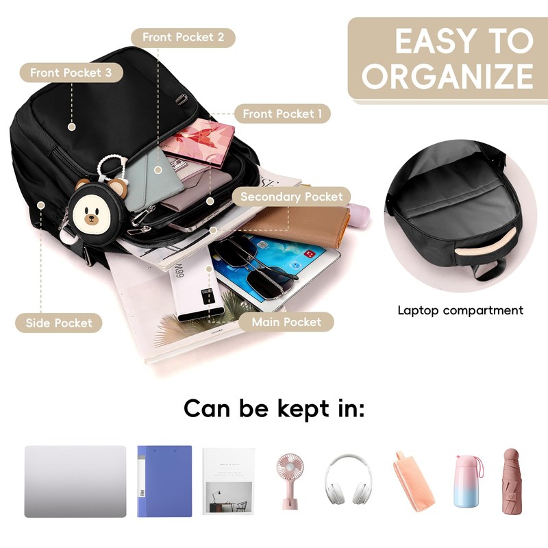 Amythe School Backpack Teenager Backpack Girls School Bag for 3rd