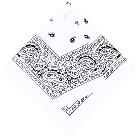 MDSTYLE Extra Large Bandana 27” x 27” 100% Cotton for Men & Women Paisley Handkerchief Headband Scarf Jumbo Bandanas (White)
