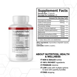 Pelican Vitamins Valacore- Joint & Cartilage Health Support- 5 Bottles- 300 Capsules