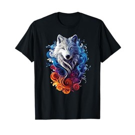 White Polar Wolf Wildlife Nature Colorful Polar Wolf T-Shirt