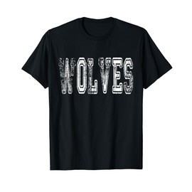 Wolves Mascot Distressed Vintage School Sports Name Fans T-Shirt
