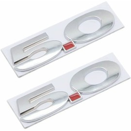 Pair Set 5.0 Liter Door Fender Emblem Badge Right Left Side Rear Trunk Plate Replacement for 2011-2014 Mustang GT (Silver Red)