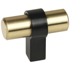 Design House Emery Cabinet Knobs, 5-Pack, Modern Kitchen Handles, Satin Gold and Matte Black, 188409