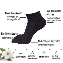 UBUMO Men's Five Finger Toe Socks Cotton Crew Casual Colorful Patterned 5/6 Pairs