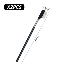 2 pcs Eyelash Comb, Steel Eyelash Comb, Eyebrow Comb, Eyelash Separator, Eyelash Lifting Tool, Makeup Tools for Women and Girls, Beauty Accessories, Makeup Applicator, Black