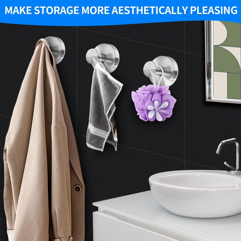 Pedavco Suction Cup Hooks for Shower No Drill - Heavy