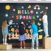 Konsait Spring Bulletin Board Decorations, 59Pcs Raindrop Flower Hello Spring