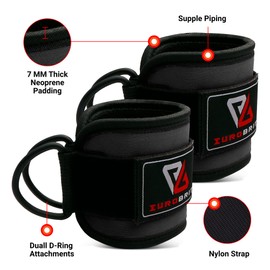 EUROBRIT ENTERPRISE Euro Brit Ankle Straps For Cable Machine Attachment Gym Ankle Strap For Kickbacks, Double D Ring Ankle Cuffs Glute Workout, Legs Exntension Gym Exercise For Men And Women.