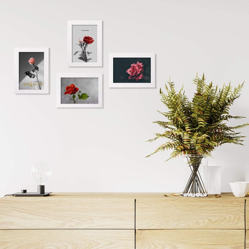 Egofine 4x6 Picture Frames Set of 4, Made of Solid