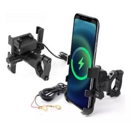 MARZSEFLO Aluminio Porta Celular Soporte Moto Telefono, Puede Recargar