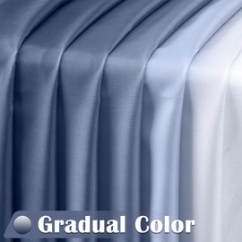 JICNHAN Navy Blue Ombre Shower Curtain, Waterproof Fabric Shower Curtains for Bathroom, Modern Gradient Color Shower Curtain Set with Hooks, Hotel Style Machine Washable 70x72 inch