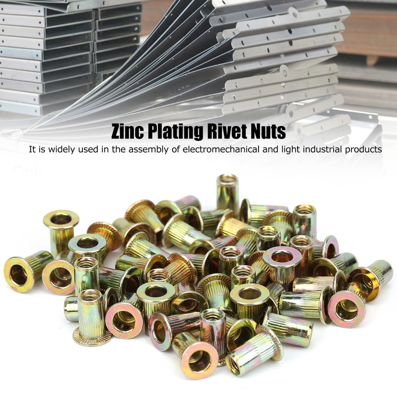 150pcs M4 Color Zinc Plating Rivet Nuts Quick Riveting Automobiles